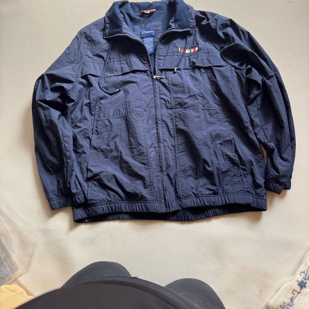 Catalina Kids Navy Raincoat with Colorful Stripes - Picture 2 of 9